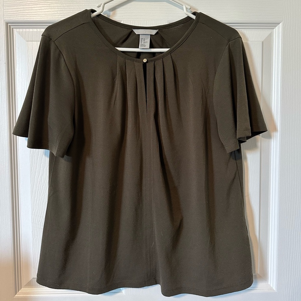 H&M Dark Olive Blouse